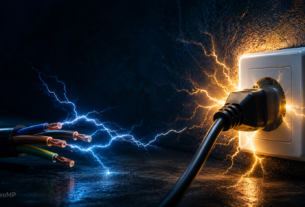 Ilustração didática explicando o que é eletricidade para iniciantes em cursos de elétrica