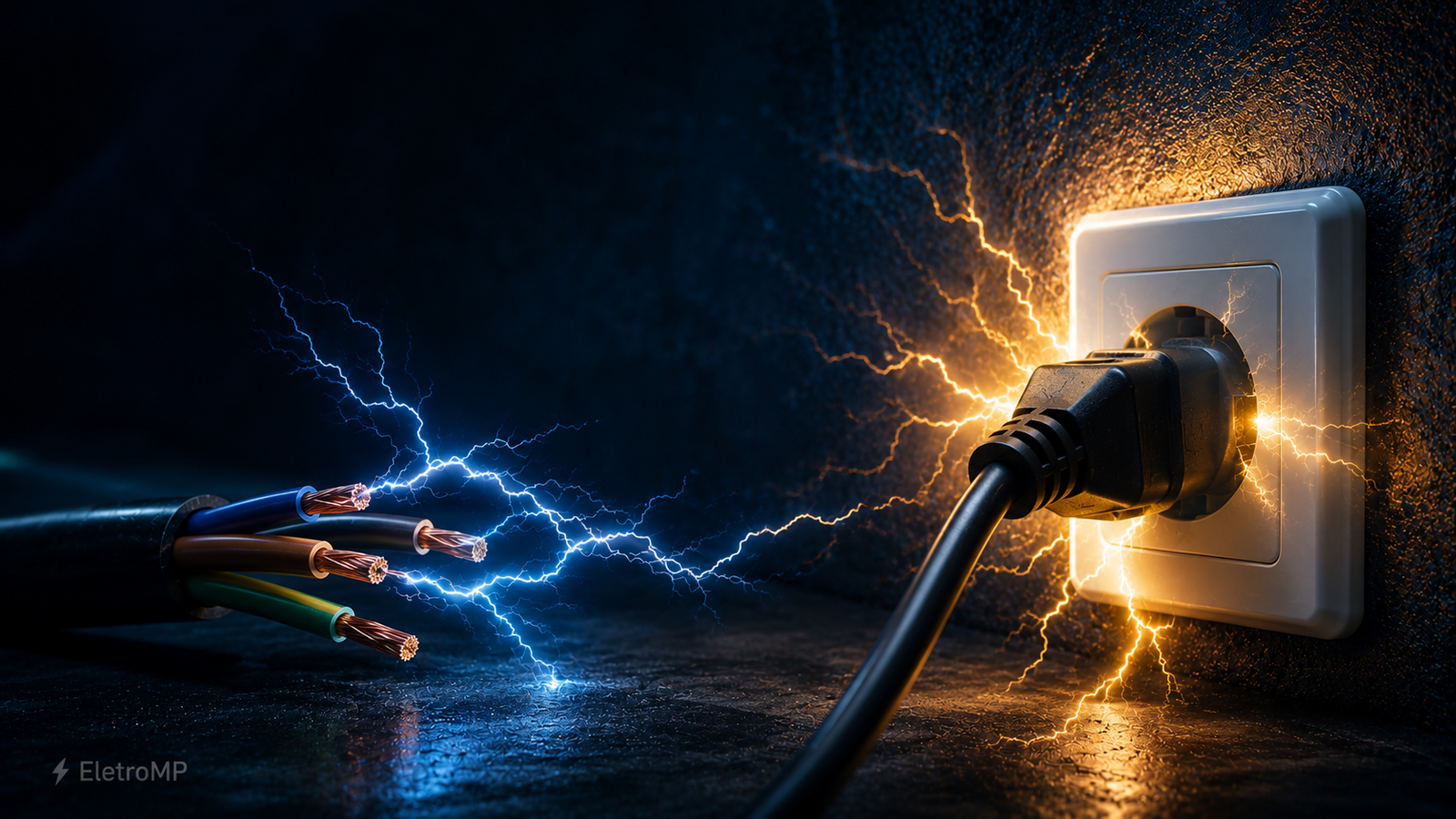 Ilustração didática explicando o que é eletricidade para iniciantes em cursos de elétrica